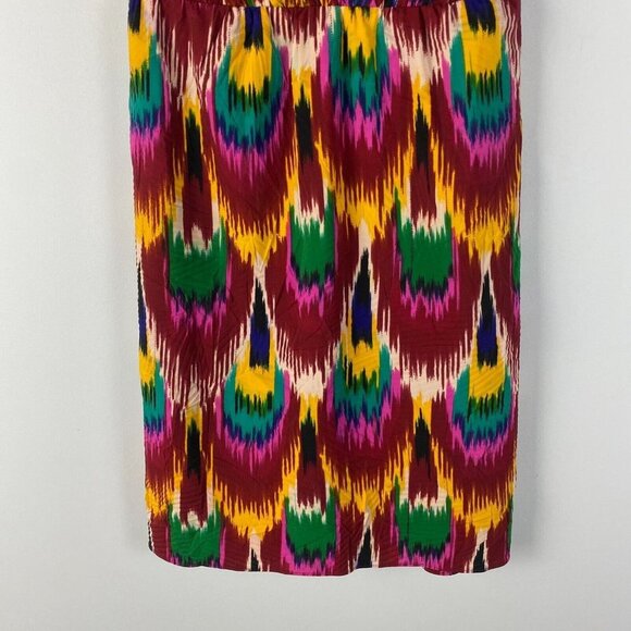 Alice & Olivia Alameda Dress Size XS Ikat Batik Peacock Print Sheath - Picture 3 of 10